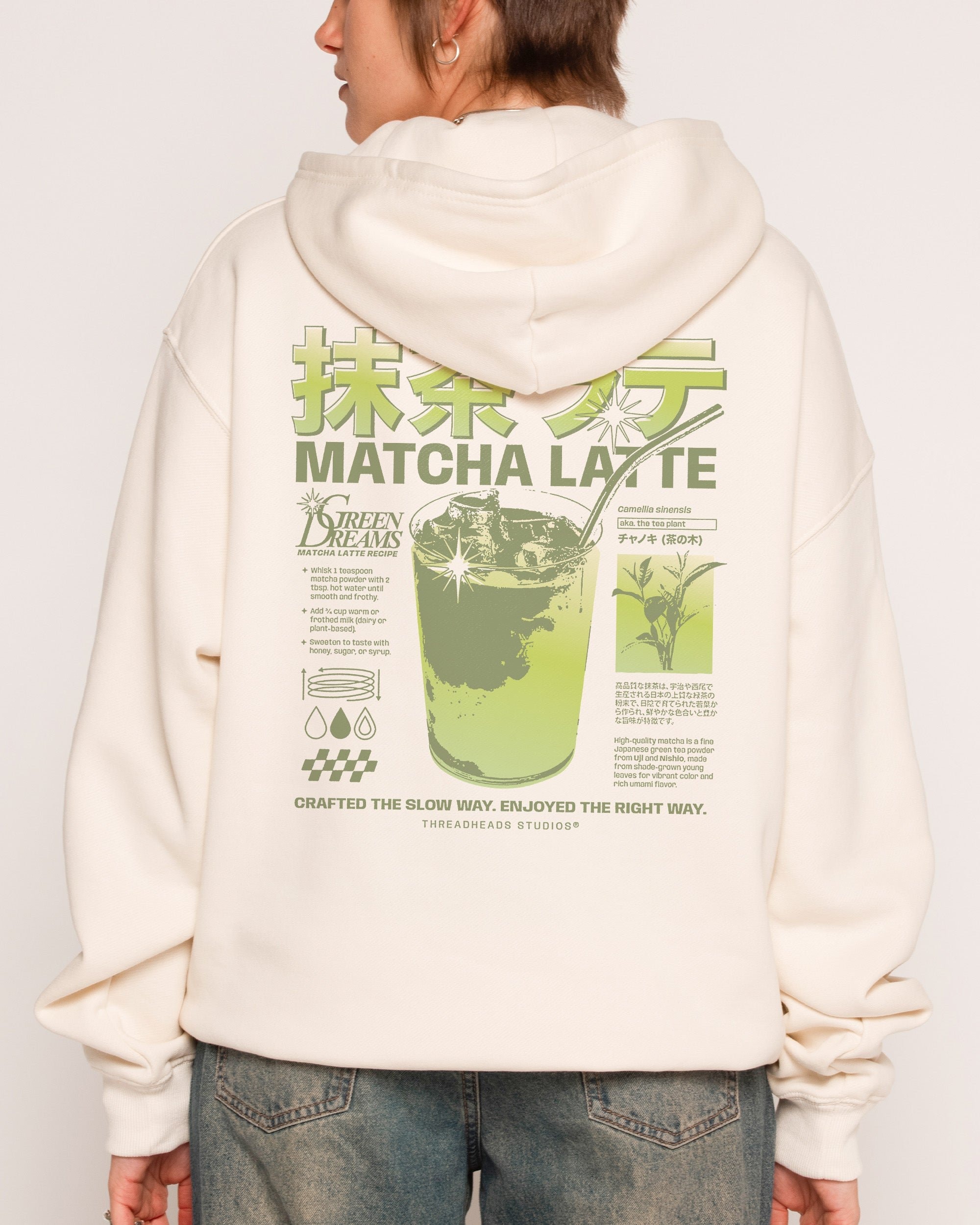 Matcha Latte Hoodie - Premium Unisex Graphic Hoodie 340 GSM Cotton Blend
