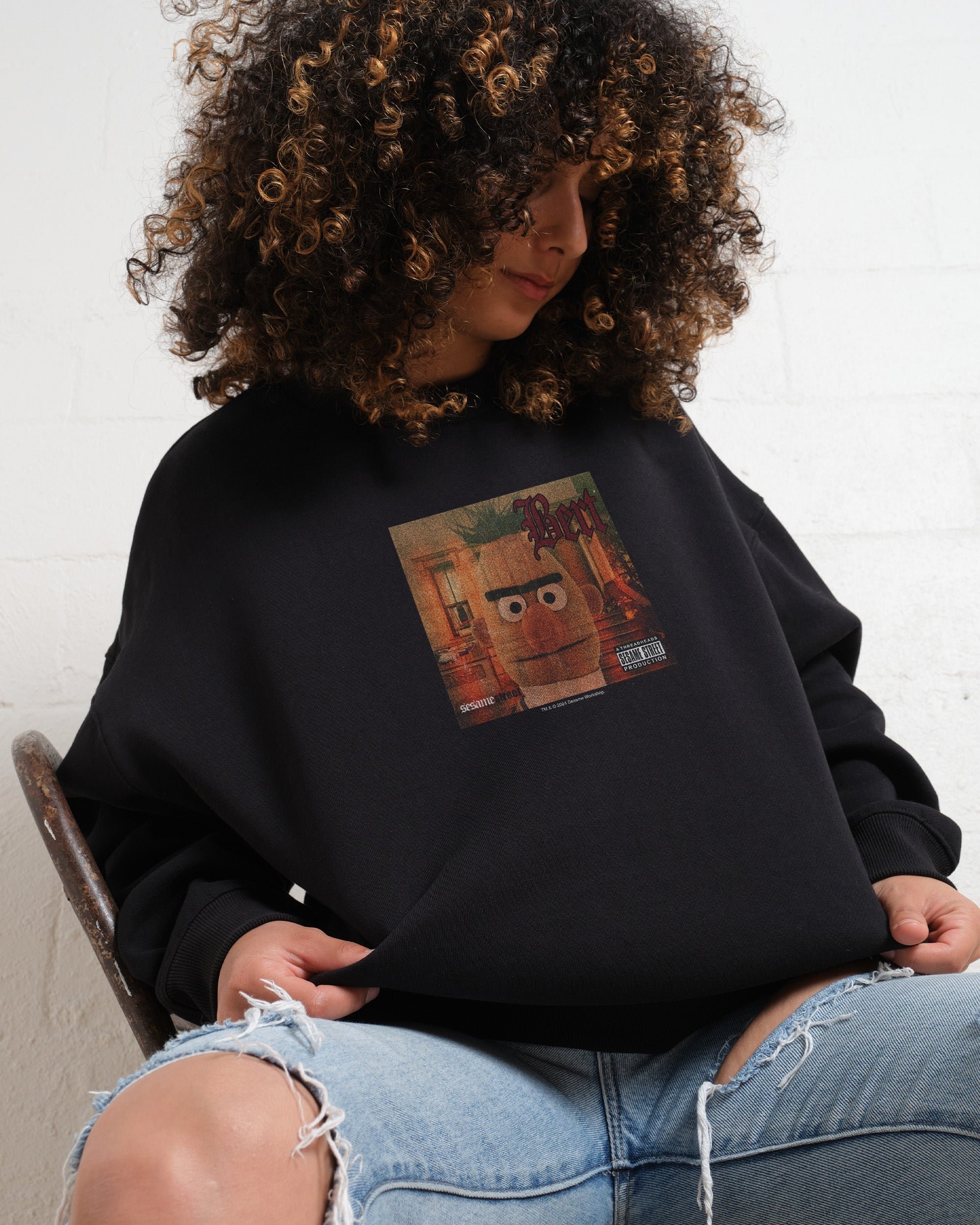 Bertmatic Sesame Street Collab Premium Graphic Sweatshirt - 340 GSM Cotton Blend