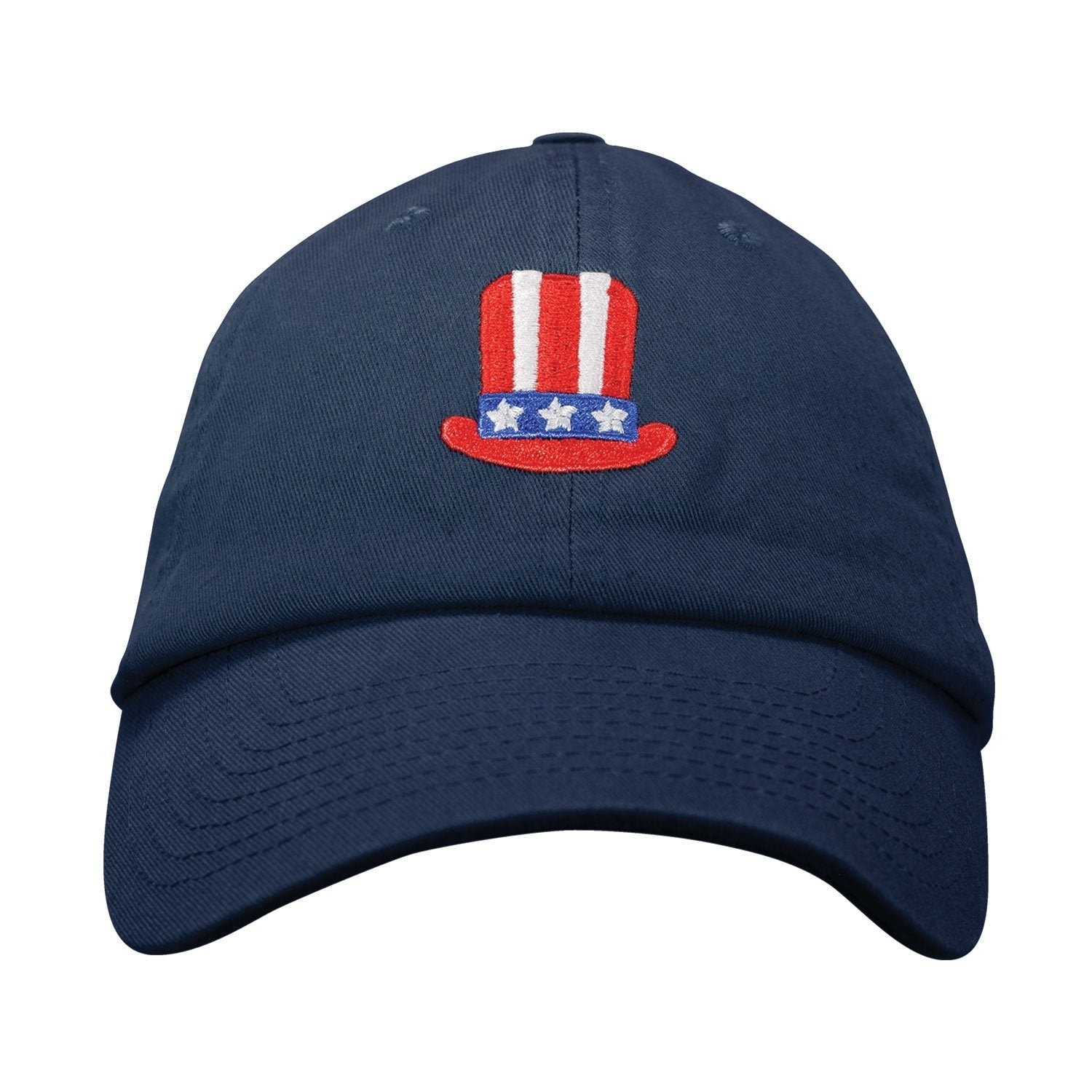 Uncle Sam Top Hat Dad Hat - Embroidered USA-Made Cotton Twill Adjustable Unstructured