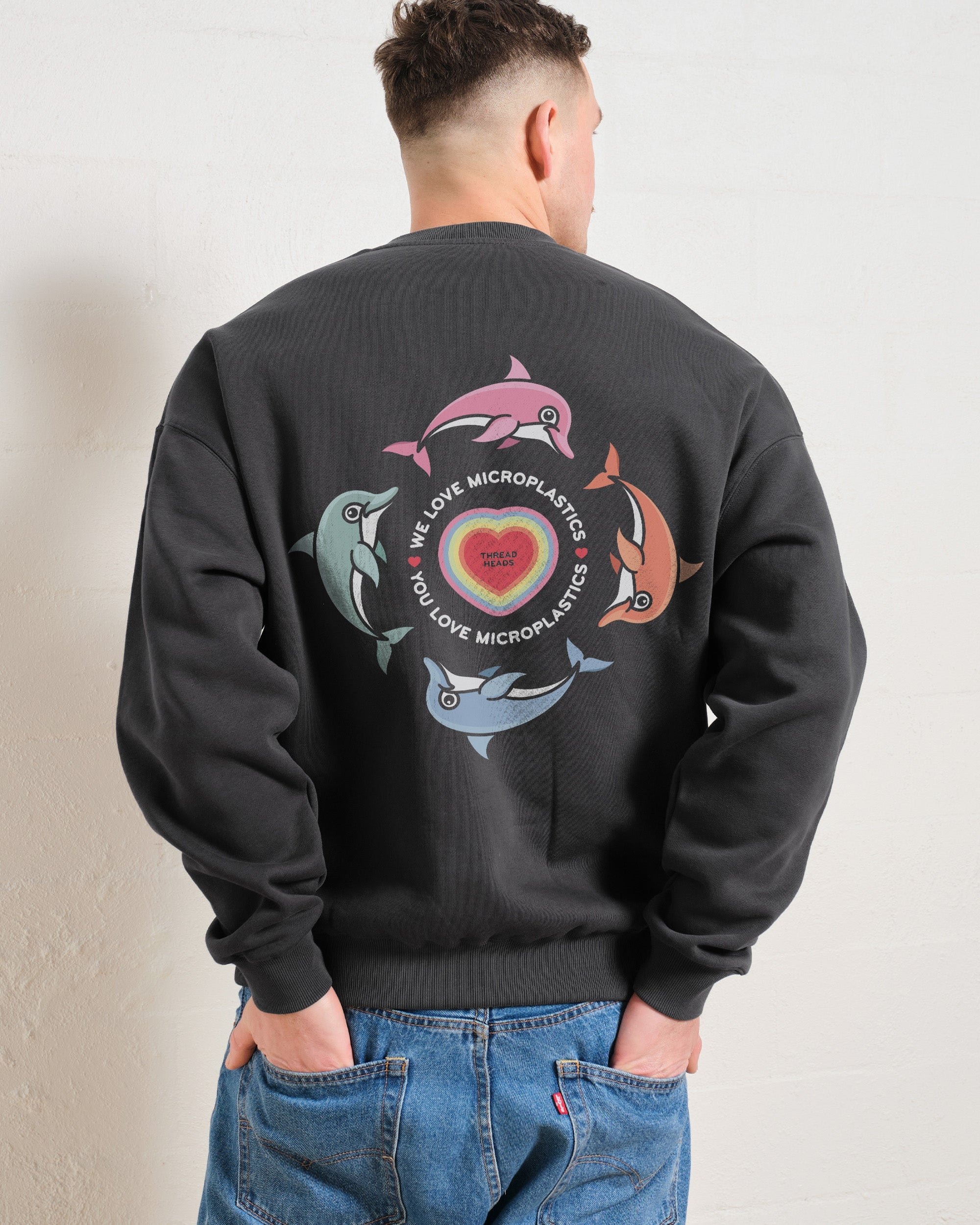 We Love Microplastics Sweatshirt - Premium Unisex Graphic Sweatshirt