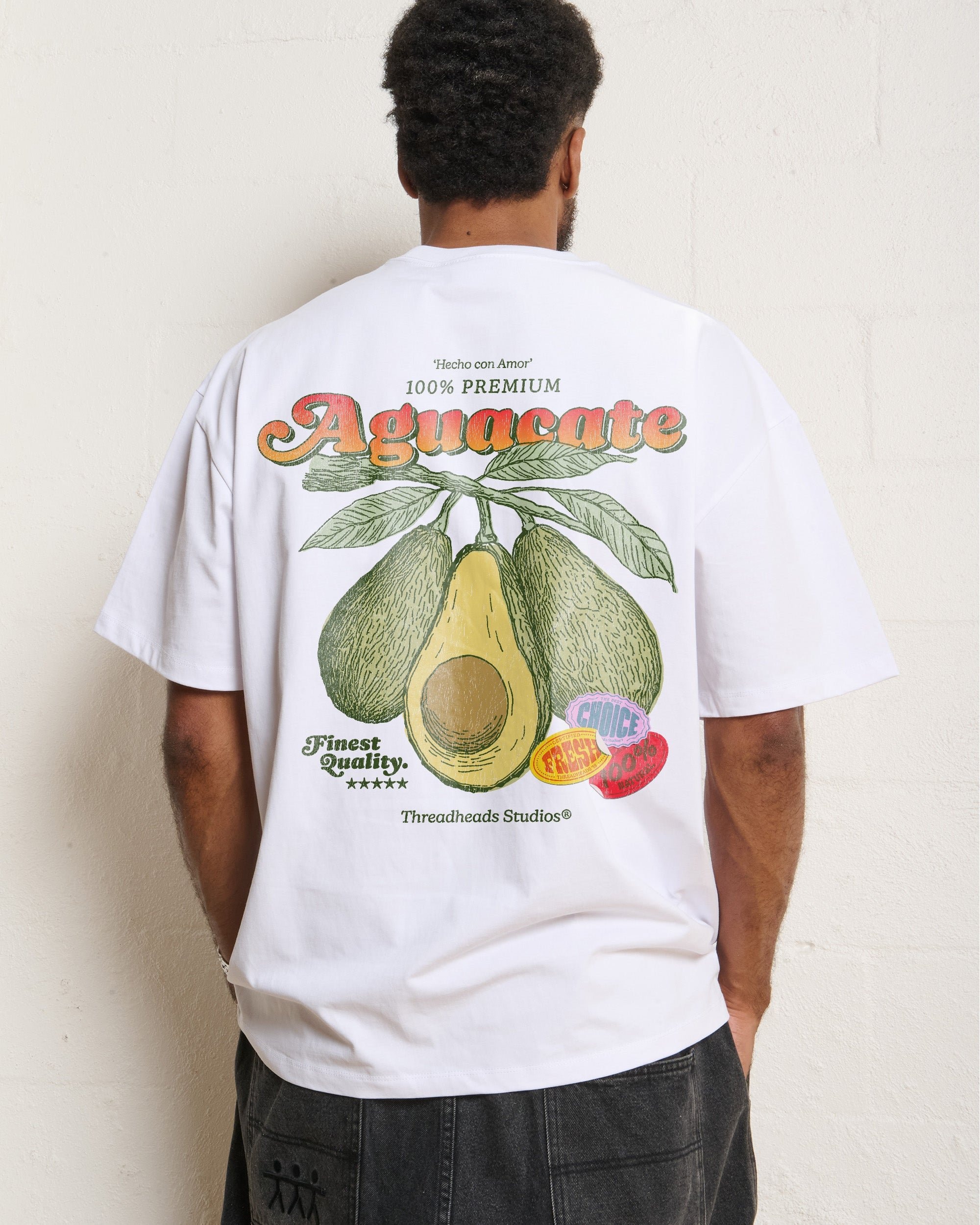 Aguacate Oversized Unisex Tee - Threadheads 90s Graphic T-Shirt, 100% Combed Cotton