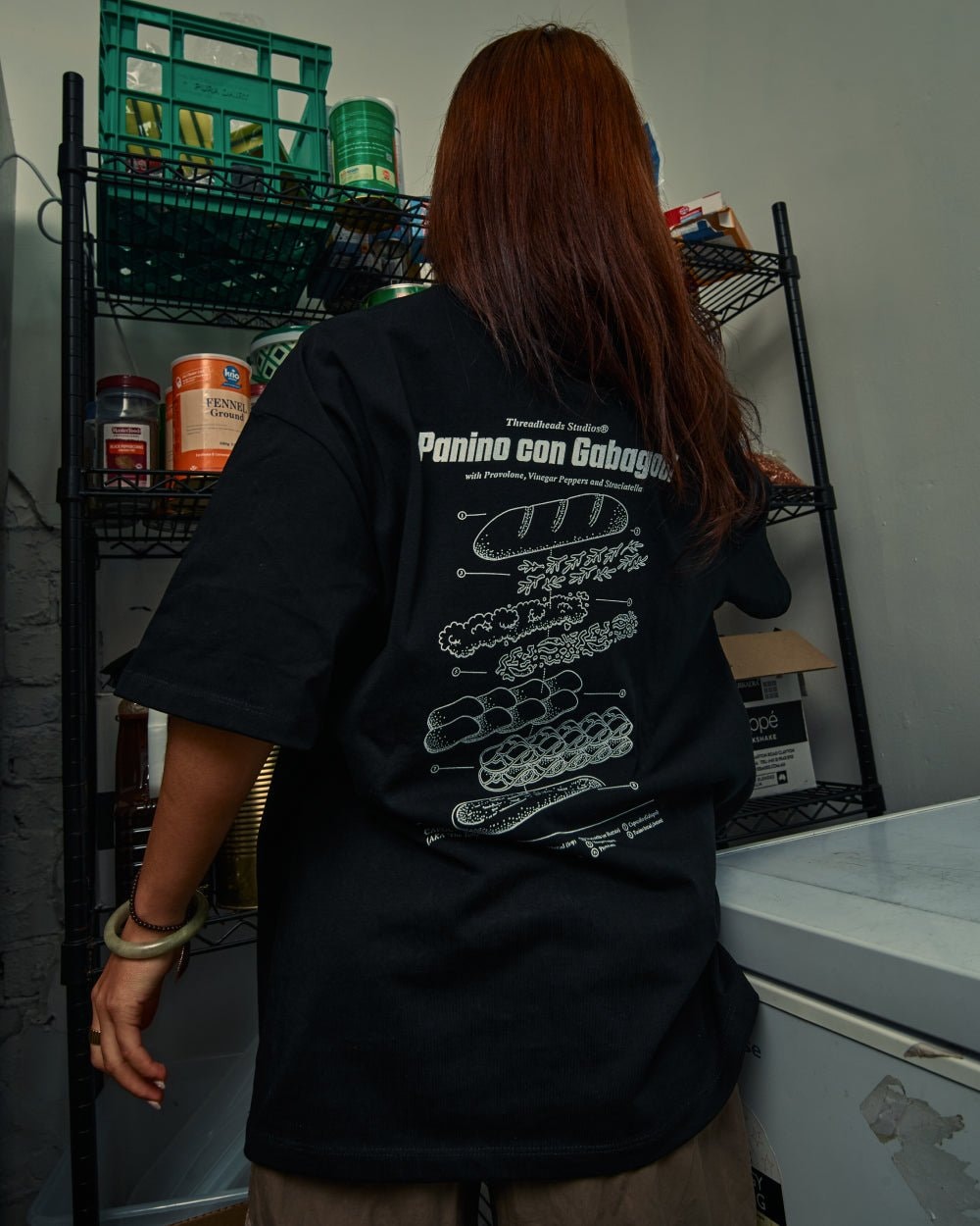 Panino Con Gabagool Oversized Tee - Threadheads 90s Boxy Fit Heavyweight Cotton T-Shirt