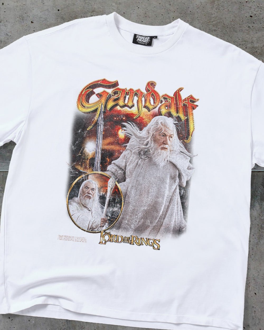 Gandalf the White Oversized T-Shirt - Lord of the Rings Graphic Tee Unisex White