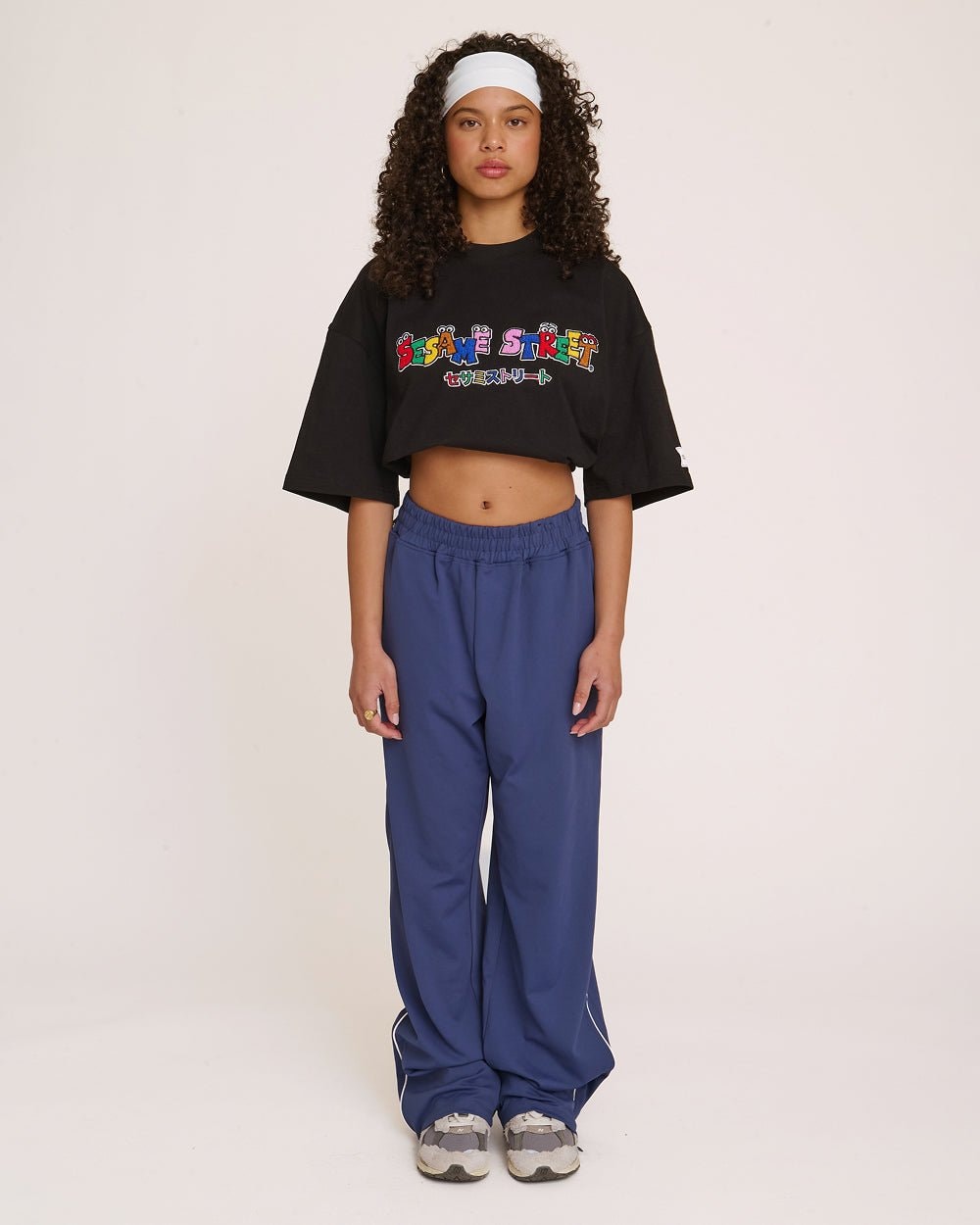 Tokyo Bin Party Black Oversized Graphic Tee Sesame Street Collab 100% Combed Cotton