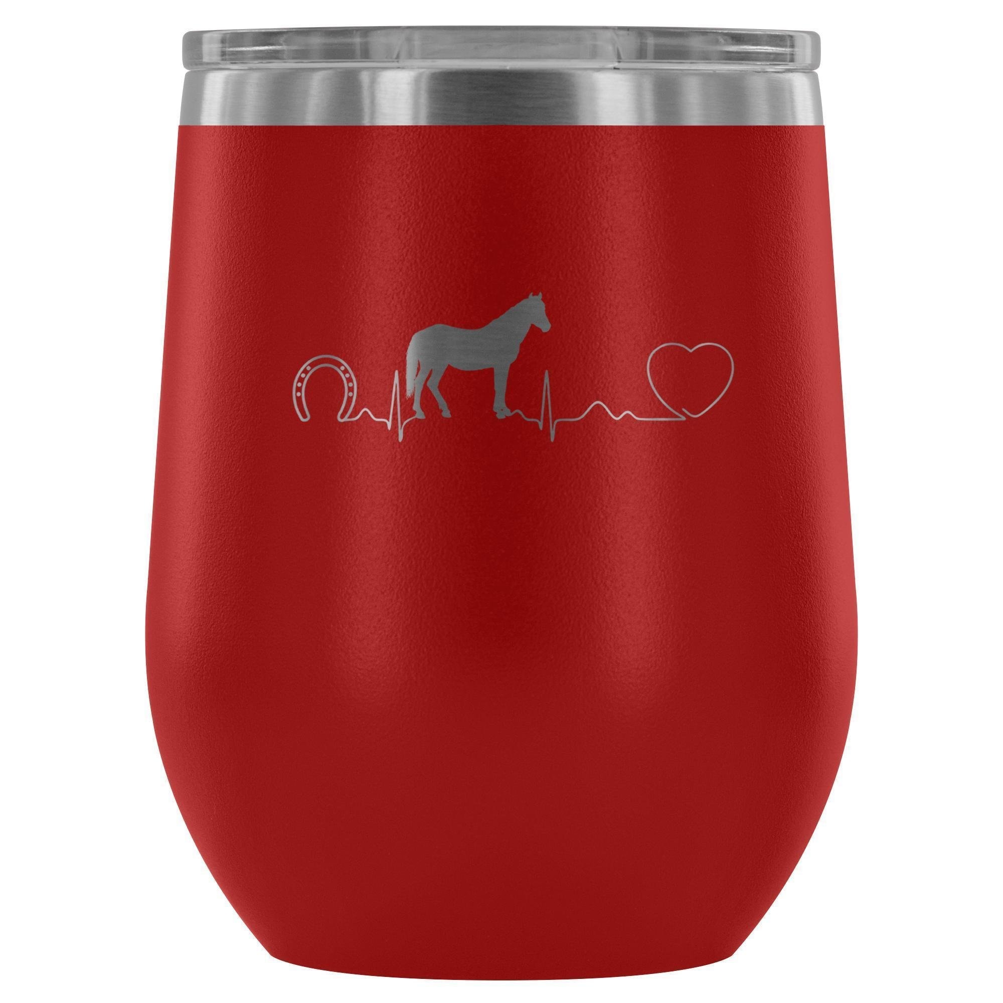 Horse Pulse 12oz Stainless Steel Wine Tumbler - Large Animal Vet Gift