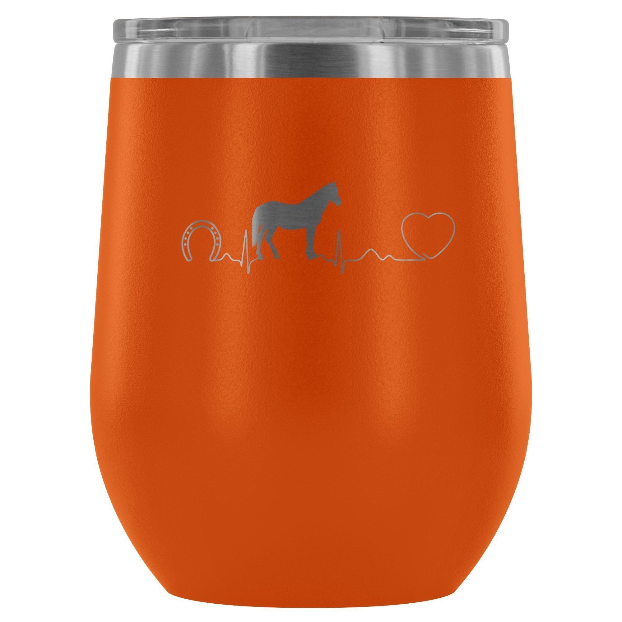 Horse Pulse 12oz Stainless Steel Wine Tumbler - Large Animal Vet Gift