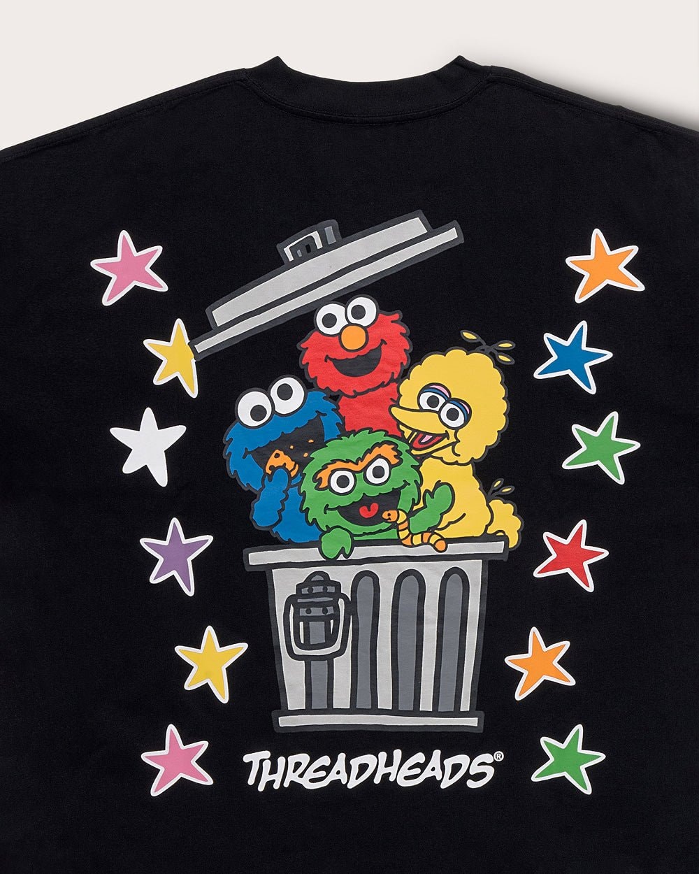 Tokyo Bin Party Black Oversized Graphic Tee Sesame Street Collab 100% Combed Cotton