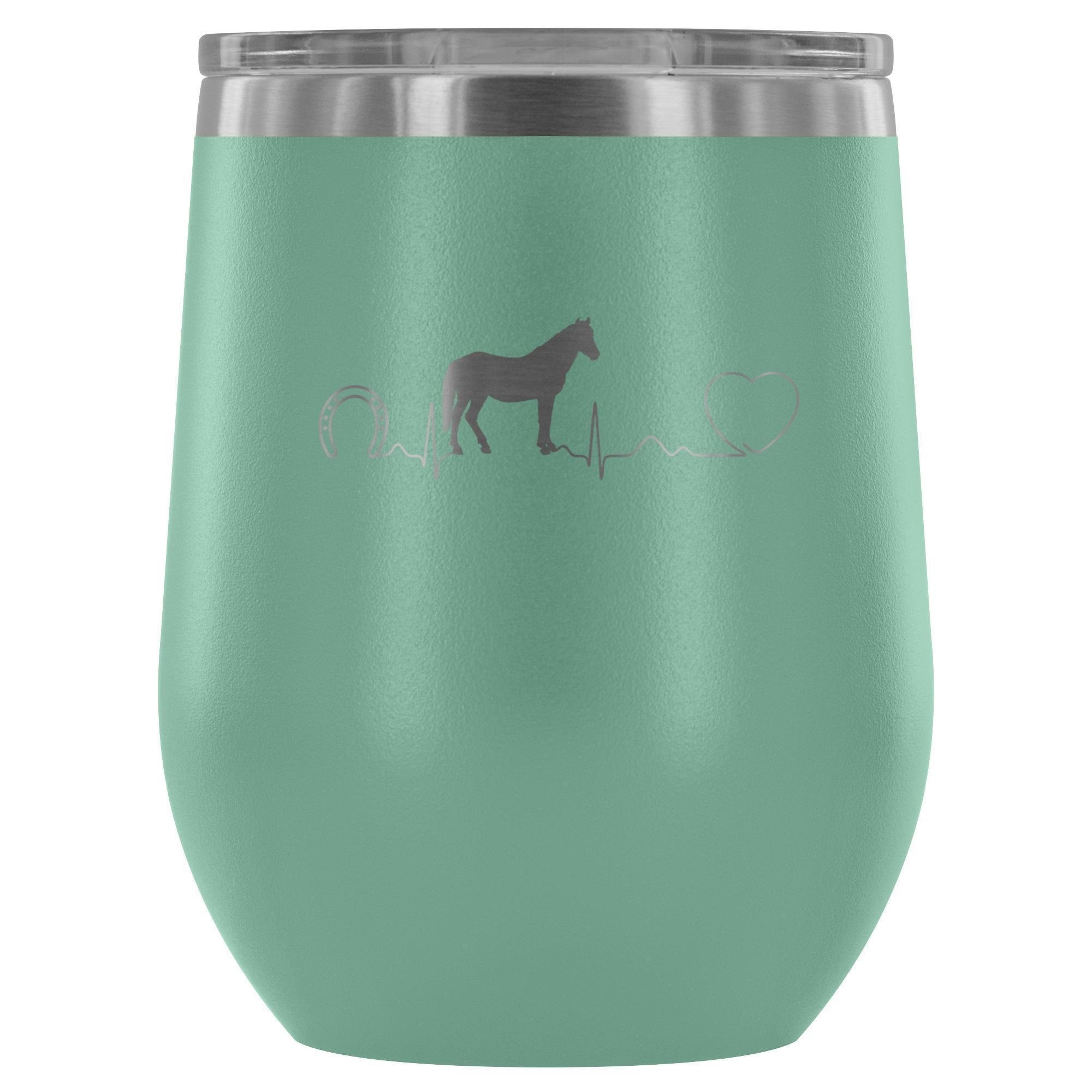 Horse Pulse 12oz Stainless Steel Wine Tumbler - Large Animal Vet Gift