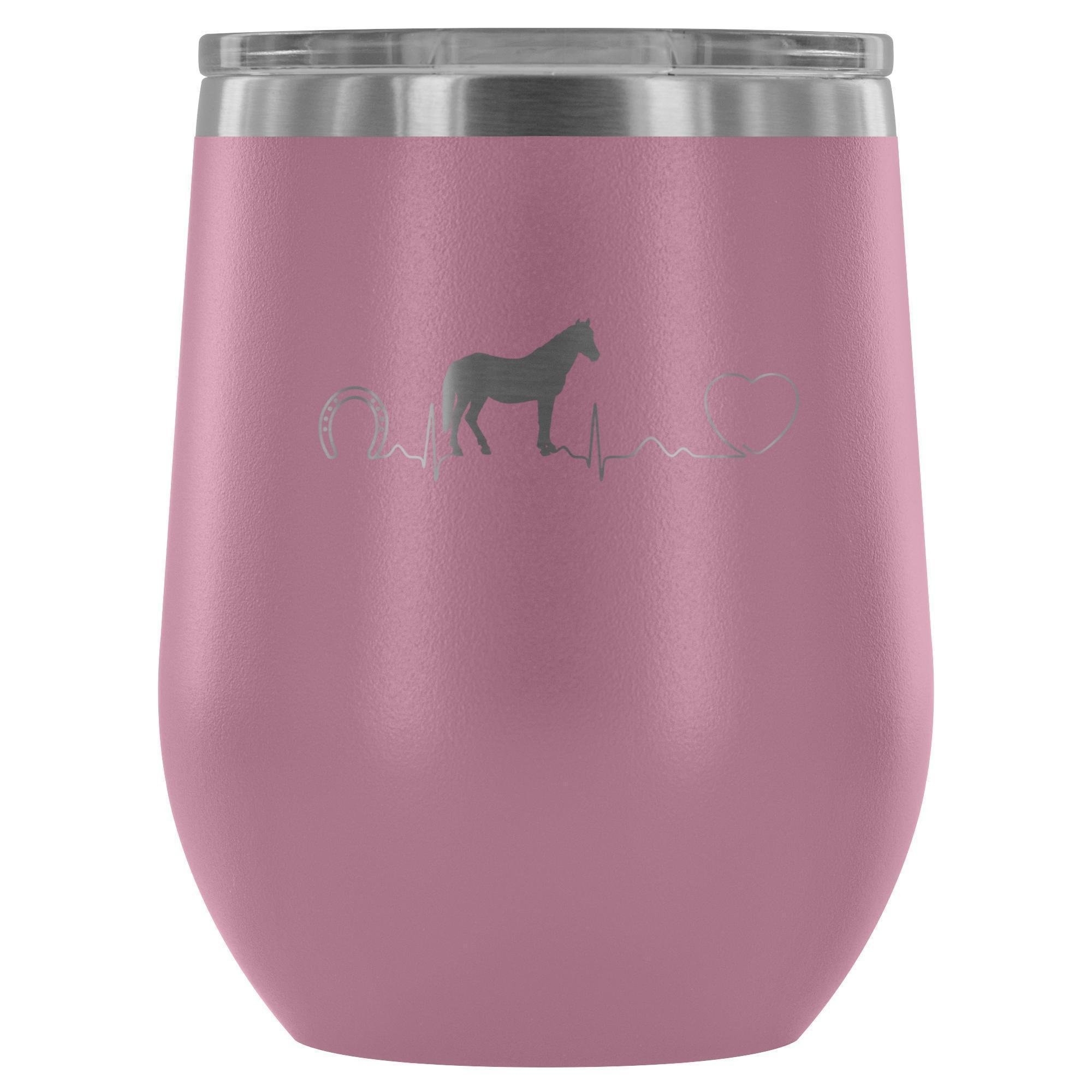 Horse Pulse 12oz Stainless Steel Wine Tumbler - Large Animal Vet Gift