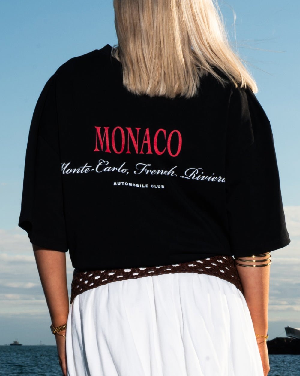 Monaco Auto Club Oversized Graphic Tee - 90s Boxy Fit Unisex Heavyweight Cotton T-Shirt