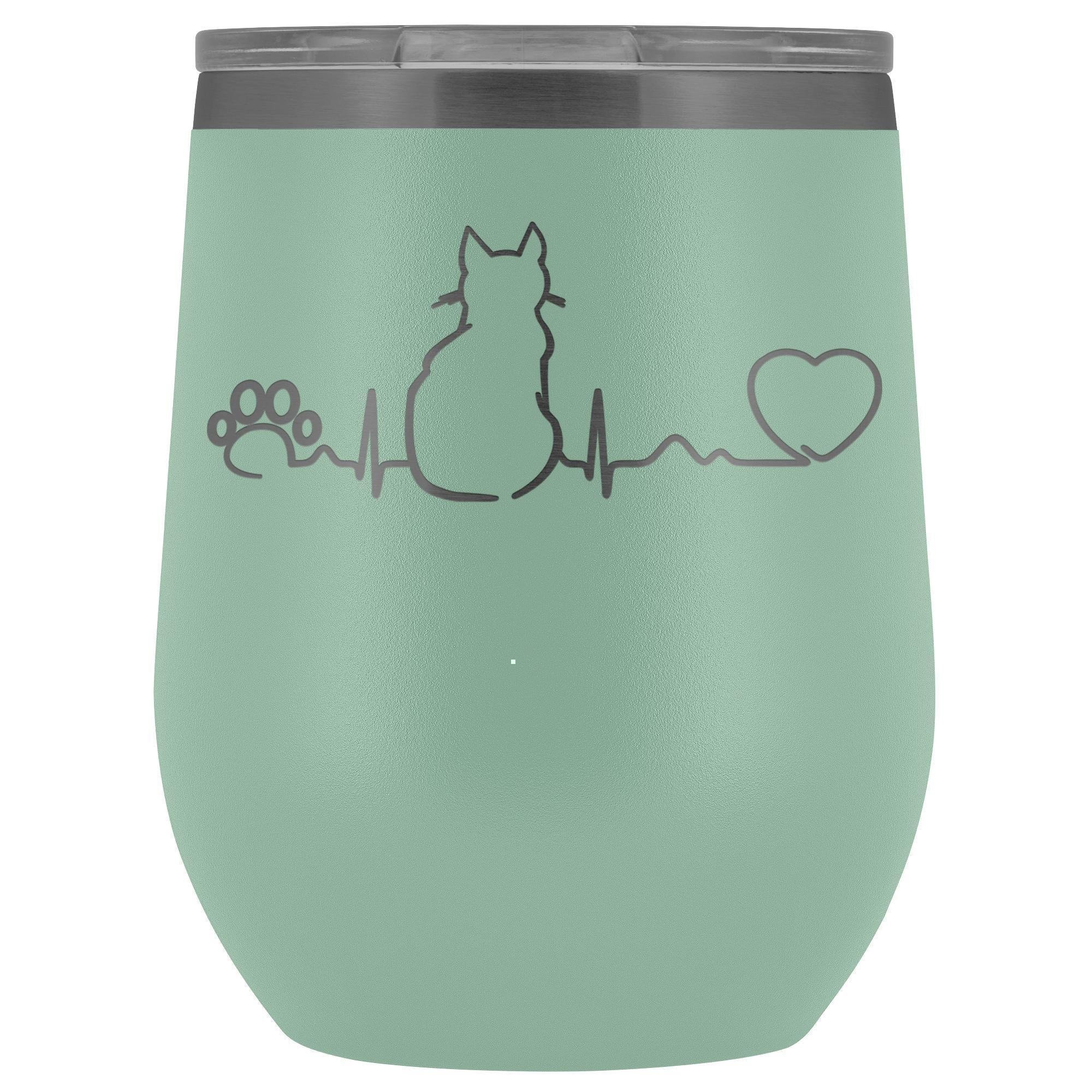 Cats Cat Pulse 12oz Stainless Steel Wine Tumbler - Polar Camel Insulated Tumbler