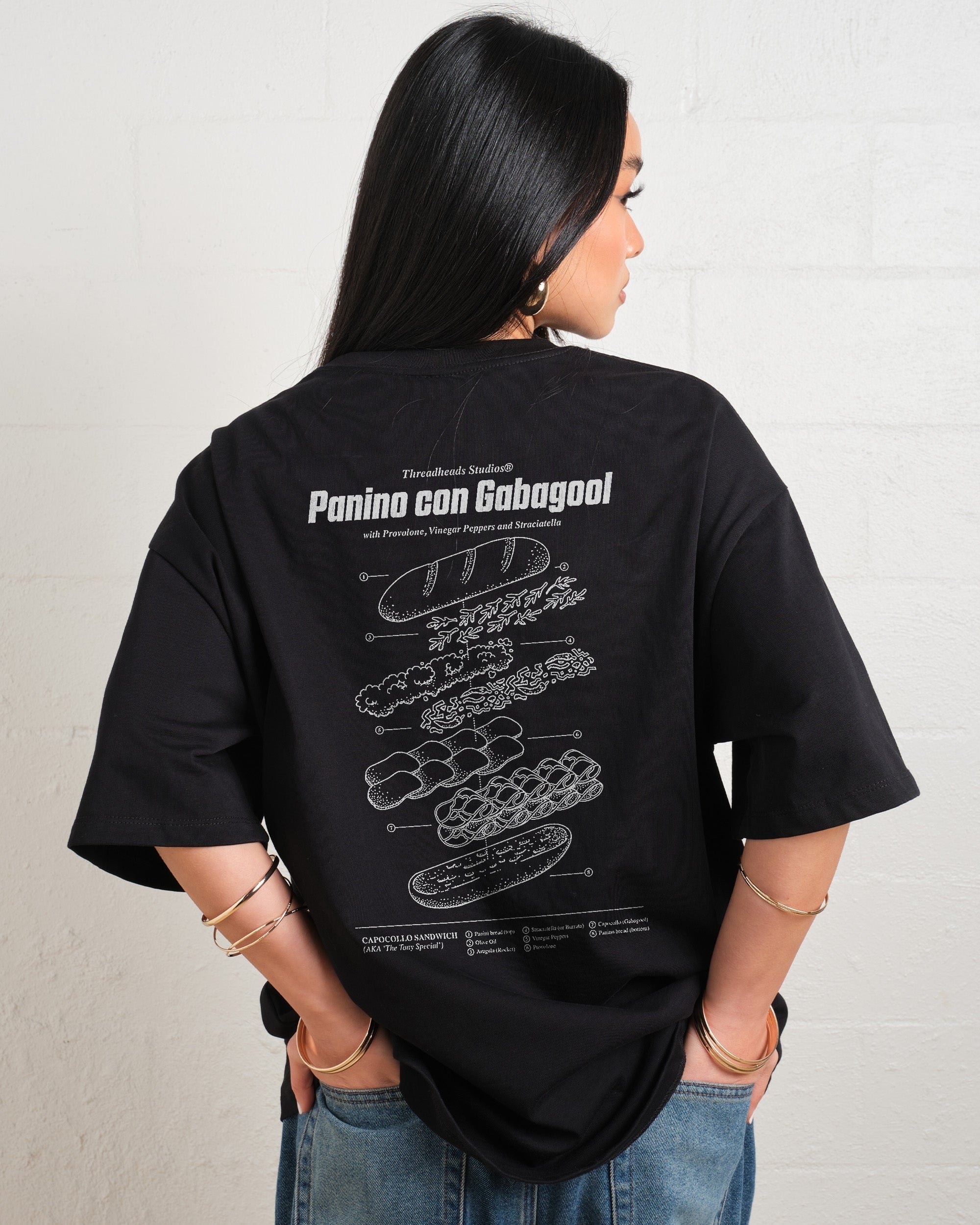 Panino Con Gabagool Oversized Tee - Threadheads 90s Boxy Fit Heavyweight Cotton T-Shirt