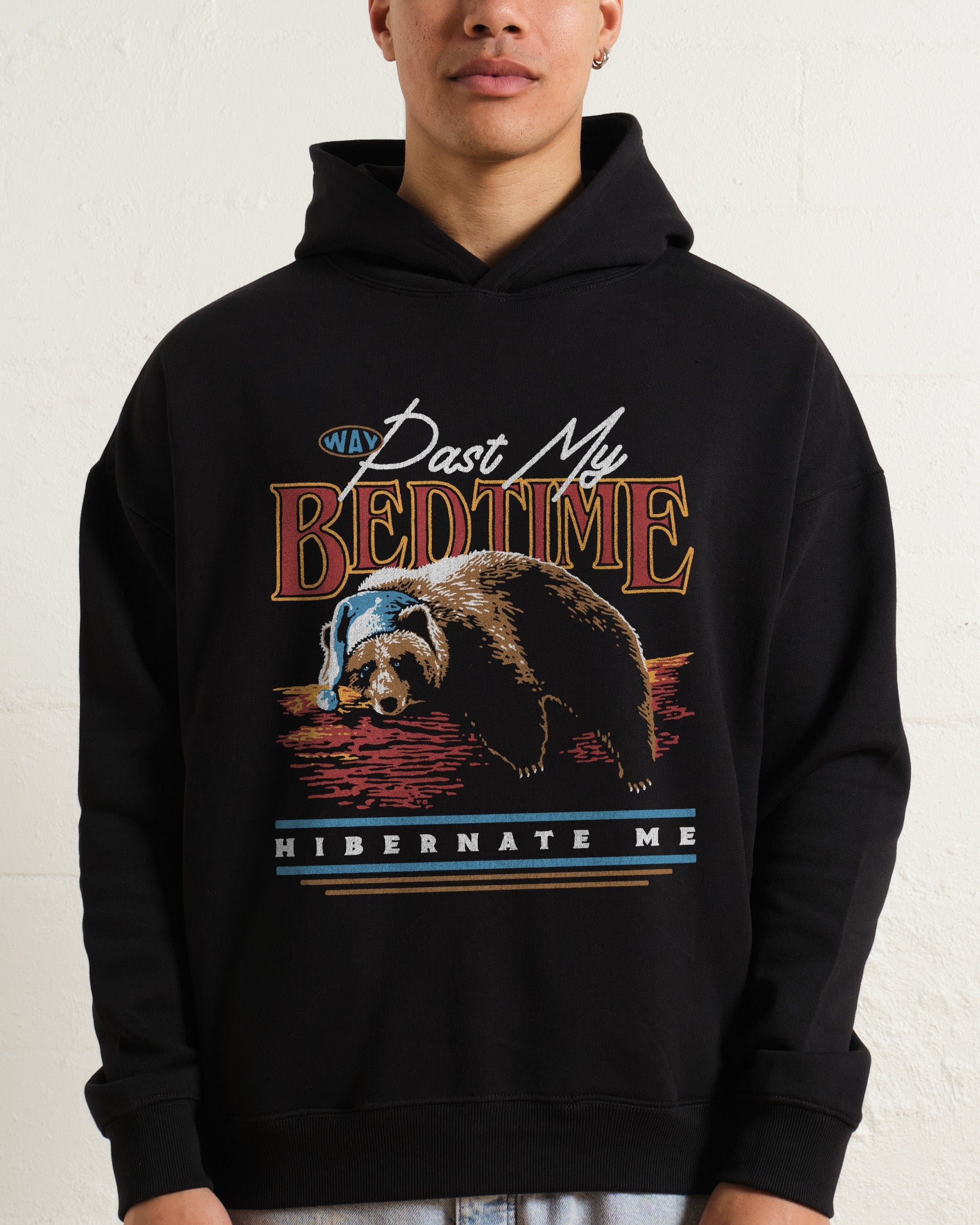 Way Past My Bedtime Unisex Graphic Hoodie - 90s Boxy Fit, 340gsm Cotton-Poly